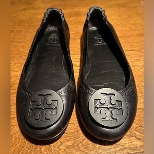 Tory Burch Black Leather 6.5 Ballet Flats